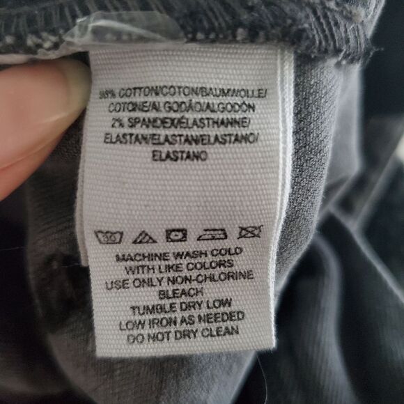 Free People Girlfriend Jeans Women Size 24 Gray Embroidered Cropped We The Free - Picture 9 of 10